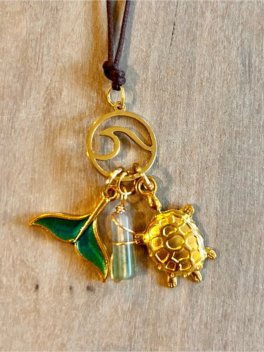 Ocean inspired necklace with fluorite stone